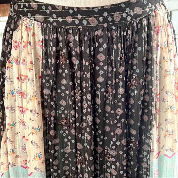 Anthropologie Verb by Pallavi Singhee Margot Patchwork Shimmer Maxi Skir… - Picture 4 of 16